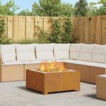 vidaXL Braise Marron 80 x 80 x 40 cm Acier résistant aux intempéries