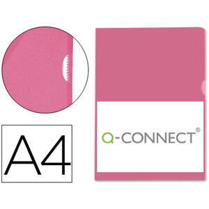 Pochette coin q-connect polypropylène grainé économique 12/100e coloris rouge transparent boîte 100 unités