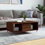 vidaXL Table basse Chêne marron 90x50x36 5 cm Bois d'ingénierie