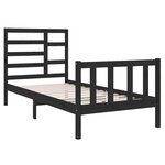 vidaXL Cadre de lit sans matelas noir bois massif 75x190 cm