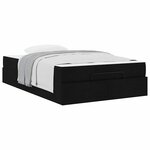 vidaXL Cadre de lit avec matelas Noir 120 x 200 cm tissu
