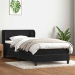vidaXL Sommier à lattes de lit avec matelas noir 100x220 cm velours