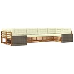 vidaXL Ensemble de canapés d'extérieur 7 pc Naturel et Crème