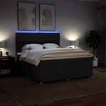 vidaXL Sommier à lattes de lit avec matelas Noir 180x200 cm Tissu
