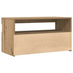 vidaXL Meuble TV avec lumières LED chêne artisanal bois d'ingénierie