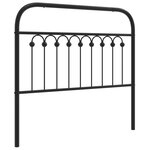 vidaXL Tête de lit métal noir 100 cm
