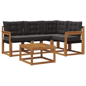 vidaXL Ensemble de canapés d'extérieur 5 pc Naturel et Noir