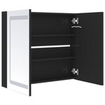 vidaXL Armoire de salle de bain à miroir LED noir brillant 80x12x68 cm
