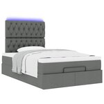vidaXL Cadre de lit ottoman avec matelas gris foncé 120x190 cm tissu