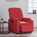 vidaXL Fauteuil de massage inclinable électrique rouge similicuir