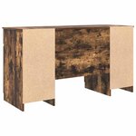 vidaXL Bureau avec porte Chêne fumé 140 x 49 x 76 cm Bois d'ingénierie