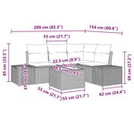 vidaXL Ensemble de canapé de jardin avec coussin 5 Pièces Noir