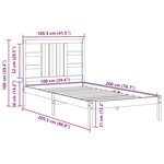 vidaXL Cadre de lit sans matelas marron miel 100x200 cm bois massif