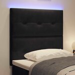 vidaXL Tête de lit LED avec des lumières à LED Noir 100 cm Polyester