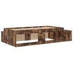 vidaXL Cadre de lit avec rangement Chêne fumé 90 cm Bois d'ingénierie