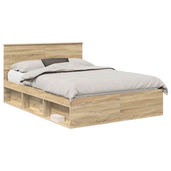 vidaXL Cadre de lit Sonoma 140 x 200 cm Bois d'ingénierie