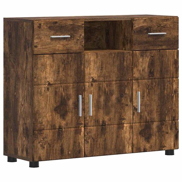 vidaXL Cabinet en Bois avec tiroir Chêne fumé 88 5 x 30 5 x 73 cm
