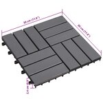vidaXL Carreau de terrasse 20 Pièces Gris 30 x 30 cm Bois d'acacia
