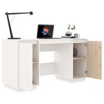 vidaXL Bureau blanc 140x50x75 cm bois massif de pin