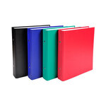 Classeur rembordé polypropylène format ecolier 4 anneaux 25mm - 230x215mm  rouge EXACOMPTA