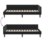 vidaXL Cadre de lit d'angle Noir 90 x 190 cm Velours et bois stratifié
