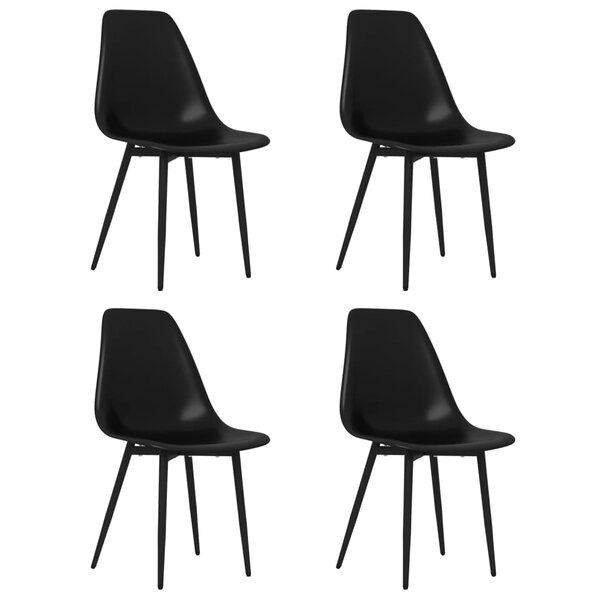 vidaXL Chaises à manger lot de 4 noir PP