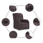 vidaXL Fauteuil inclinable Marron foncé Tissu