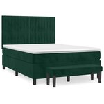 vidaXL Sommier à lattes de lit et matelas Vert foncé 140x190cm Velours
