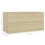 vidaXL Armoire d'évier Chêne sonoma 90x38 5x45 cm Bois d'ingénierie