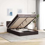 vidaXL Lit ottoman avec matelas et LED marron foncé 140x190 cm tissu