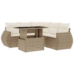 vidaXL Salon de jardin avec coussins 6 Pièces beige résine tressée