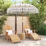 vidaXL Parasol balinais 260 Crème 210-220 cm Coton et bois massif