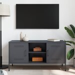 vidaXL Meuble TV anthracite 100 5x39x50 5 cm acier