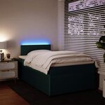 vidaXL Sommier à lattes de lit et matelas Vert foncé 120x200cm Velours