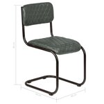 vidaXL Chaises à manger lot de 6 gris cuir véritable