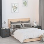  vidaXL Tables de chevet 2 Pièces Gris 40x34x45 cm Bois de pin massif