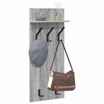 vidaXL Porte-manteau mural avec étagère Gris Sonoma 40 x 10 x 90 cm