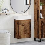vidaXL Meuble de salle de bain avec robinet Bois ancien