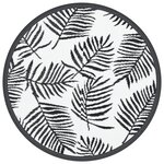 vidaXL Tapis d'extérieur blanc et noir Ø120 cm PP