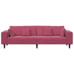 vidaXL Canapé en velours avec coussin avec oreiller Bordeaux 208 cm Velours