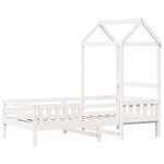 vidaXL Cadre de lit avec toit blanc 90x200 cm bois de pin massif