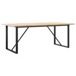 vidaXL Table à manger cadre en O 200x100x75 5 cm bois pin massif fonte