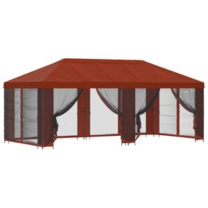 vidaXL Gazebo avec murs latéraux 6 x 3 m Terre cuite