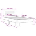 vidaXL Cadre de lit chêne marron 100x200 cm bois d'ingénierie et métal