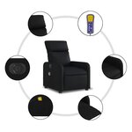 vidaXL Fauteuil de massage inclinable électrique noir similicuir