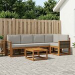 vidaXL Ensemble de canapés d'extérieur 6 pc Naturel et gris clair