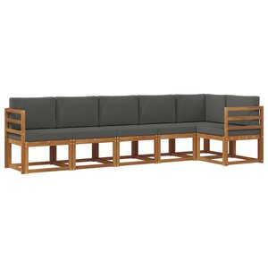 vidaXL Ensemble de canapés d'extérieur 6 pc Naturel et Anthracite