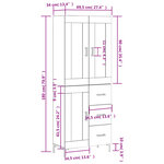 vidaXL Buffet haut Noir 69 5x34x180 cm Bois d'ingénierie