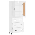 vidaXL Buffet haut Blanc 69 5x34x180 cm Bois d'ingénierie