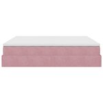 vidaXL Cadre de lit ottoman avec matelas rose 200x200 cm velours
